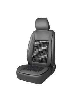 Husa scaun auto cu bile de masaj, suport lombar si tetiera, dimensiuni 147 x 68 cm, culoare Neagra