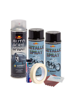 Kit complet reparatie si vopsire jante culoare Negru Metalizat, V2