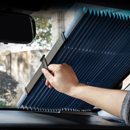 Parasolar Auto Tip Acordeon, Retractabil, 46x150 cm – Protecție Solară Compactă pentru Parbriz