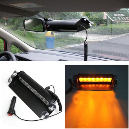 Lampa stroboscopica LED, montaj in parbriz, 8W, culoare Orange