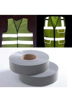 Banda reflectorizanta textila pentru imbracaminte de protectie, dimensiune 100m x 5cm, culoare Gri