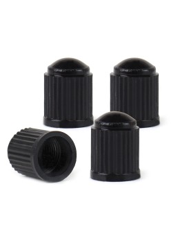 Set 4 capacele auto din plastic pentru ventil, culoare Neagra