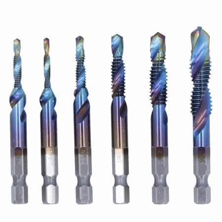 Set Profesional cu 6 piese, gaurire + filet, M3 - M10, duritate inalta (Albastru)