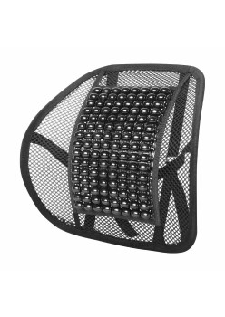 Pernita scaun cu suport lombar pentru corectare postura cu bile de masaj, dimensiune 40 x 38 cm, culoare Neagra