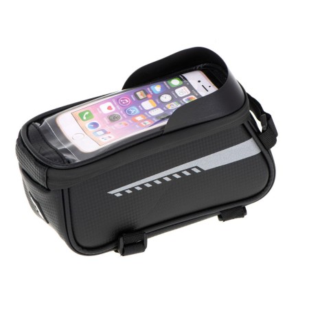 Suport Telefon Impermeabil, Tip Geantă, cu Montaj pe Motocicletă și Bicicletă, Compartiment Depozitare, Ecran Touch