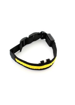 Zgarda iluminata cu LED pentru caine sau pisica, culoare Galben, AVX-AG232B