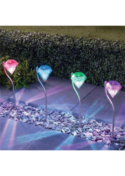 Lampa Solara estetica exterioara de gradina RGB LED tip 