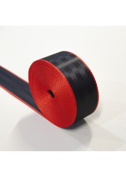 Bandă pentru Centură de Siguranță Tuning Auto, Negru-Roșu, Lățime 46 mm