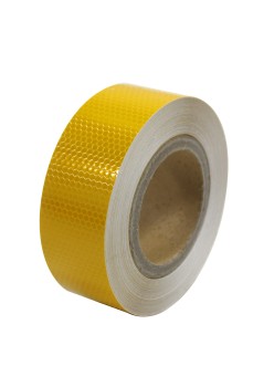 Banda reflectorizanta adeziva tip fagure - GALBENA (rola 5cm x 25m)
