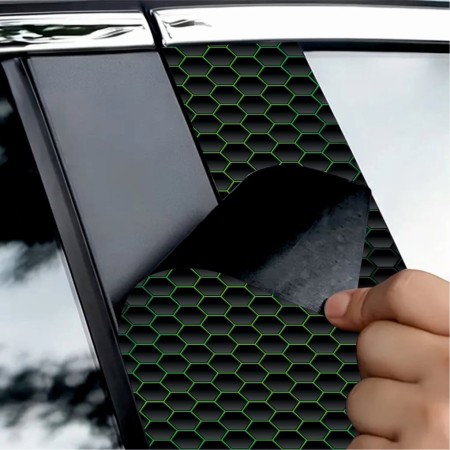 Set 2 Stickere Autoadezive OraJet pentru Stâlpi Uși Auto, Print HD EcoSolvent, 2x 50x22 cm
