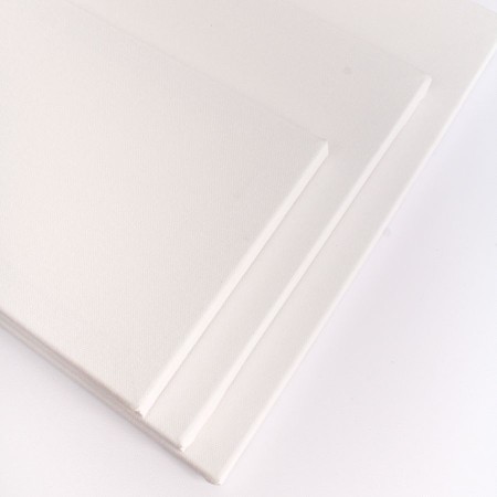 Set 3 sasiuri din lemn cu panza CANVAS pentru pictura, culoare Alb Mat, Marca AVEX