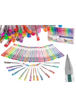 Set 50 piese, Pixuri cu gel multicolor cu sclipici (glitter)