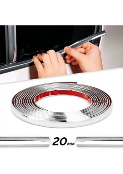 Rola Ornament autoadeziv, 20mm x 15m, culoare Crom SILVER