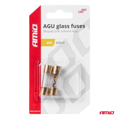 Set 2 sigurante din sticla tip AGU, contacte aurite, 40A