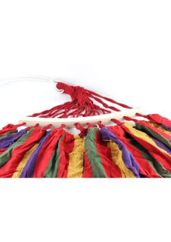 Hamac Multicolor Simplu (1 persoana), 190 x 80 cm, cu bara de 40 cm - ROSU