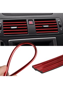 Profil Decorativ Auto „U” pentru Finisaje Interioare – 15m Liniari, Roșu Intens