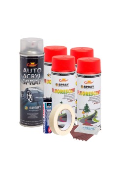 Kit complet reparatie si vopsire jante culoare Rosu Fluorescent, V4