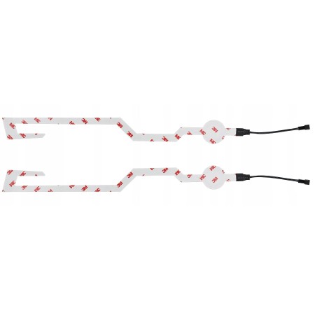 Benzi LED pentru Cască Moto, Set 2 Bucăți, Alb, Autoadezive, Telecomandă cu Fir, 2xAAA