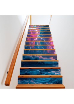 Sticker Decorativ Autoadeziv pentru Scari Interioare – 200x124 cm, Print HD, Folie OraJet, Rezistent la Apa si Praf