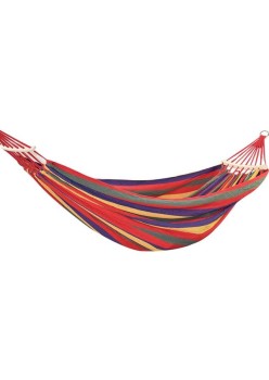 Hamac Multicolor Dublu (2 persoane), 190 x 150 cm, cu bara de 40 cm - ROSU
