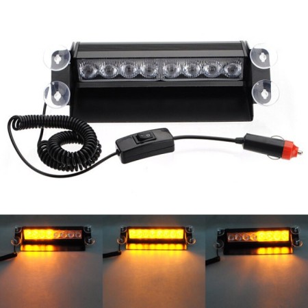 Lampa stroboscopica LED, montaj in parbriz, 8W, culoare Orange