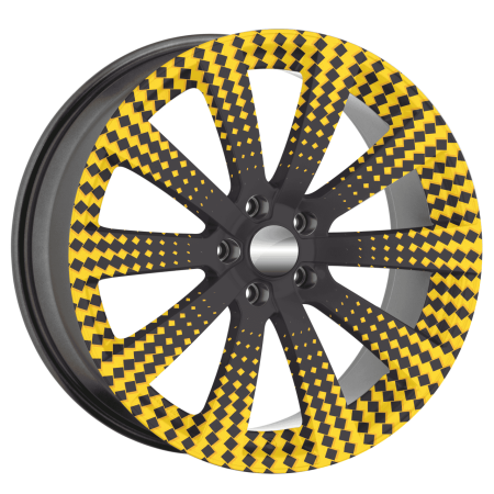 Folie decorativa jante auto set 4 bucati, model FJT-40, diametru 60 cm, print EcoSolvent, autoadeziva, exterior rezistent