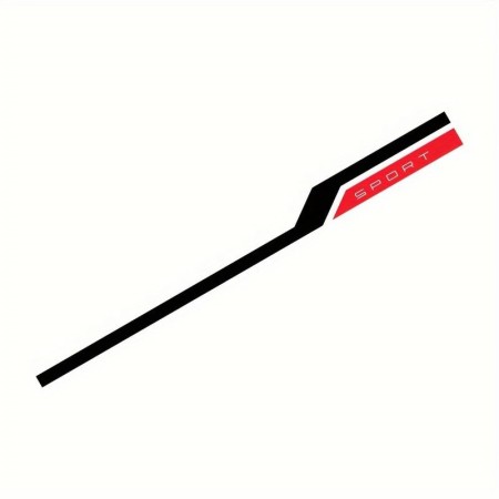 Sticker auto tuning capota Hood Stripes V3, 130x10 cm, Negru si Rosu, folie Oracal autoadeziva, rezistenta UV