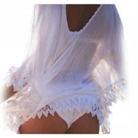 Tunica, Rochie de plaja aerisita, ușoara și delicata, culoare Alba, dimensiune Universala