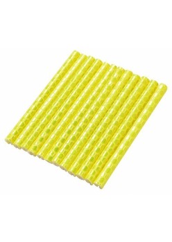 Set 12 ornamente din material reflectorizant pentru spite bicicleta, culoare galben