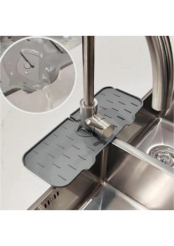 Covoras din silicon anti-picurator pentru lavoare, dimensiune 36,5 x 14 cm, culoare Gri