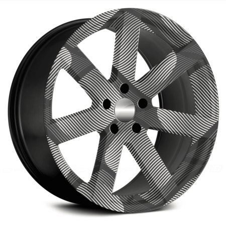Folie colantare jante auto model FJT-22, set 4 bucati, Ø 60 cm, print EcoSolvent, autoadeziv, rezistenta UV si exterior
