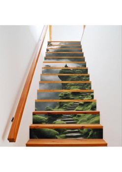 Sticker Decorativ Autoadeziv pentru Scari Interioare – 200x124 cm, Print HD, Folie OraJet, Rezistenta la Apa si Praf