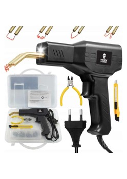 Pistol Profesional pentru lipit/sudat plastic, kit pentru repararea fisurilor din plastic, polipropilena, 400 capse de intarire, putere 50W, culoare Negru, Cod: AVX-WT-WG-X80