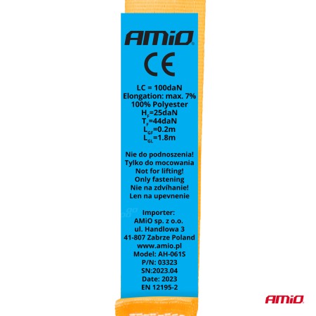 Set 2 x Chingi de asigurare marfa cu retractare automata, 200kg, dimensiune 18mm x 2m, model S-TYPE, AVX-AM03323