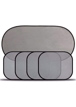 Perdele Auto Universale, Set 5 Bucăți – Protecție Solară și Intimitate, Negru