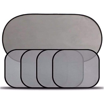 Perdele Auto Universale, Set 5 Bucăți – Protecție Solară și Intimitate, Negru