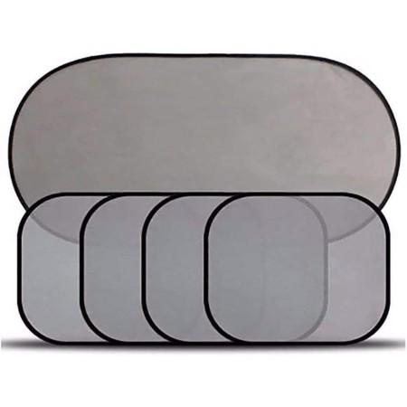 Perdele Auto Universale, Set 5 Bucăți – Protecție Solară și Intimitate, Negru