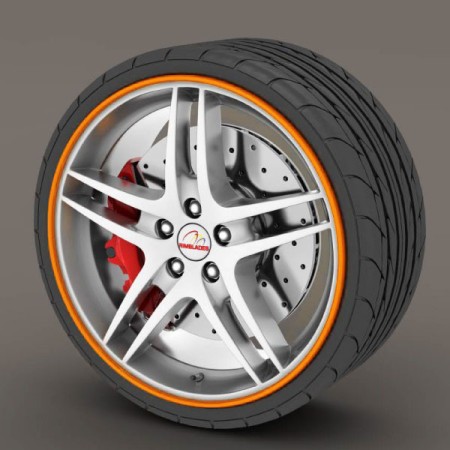 Set protectie jante, calitate Premium, 4 inele din plastic, culoare ORANGE