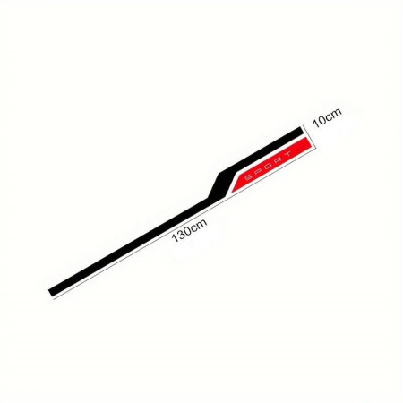 Sticker auto decorativ capota Hood Stripes V3, 130 x 10 cm, Rosu si Negru, folie Oracal autoadeziva pentru tuning exterior