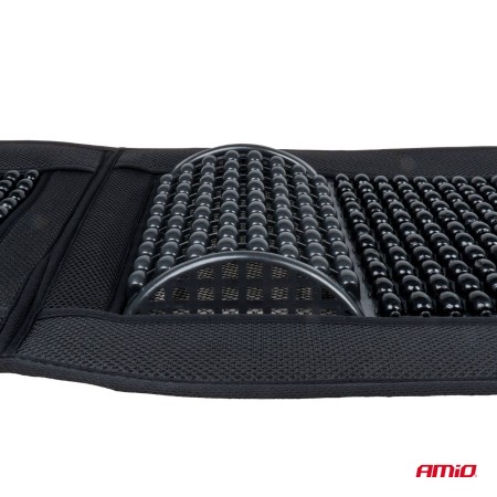 Husa scaun auto cu bile de masaj si suport lombar, dimensiuni 97 x 44 cm, culoare Neagra