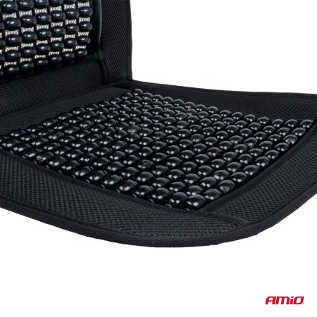 Husa scaun auto cu bile de masaj si suport lombar, dimensiuni 97 x 44 cm, culoare Neagra