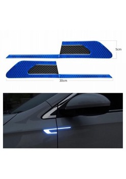 Set 2 stickere reflectorizante BUMERANG cu insertie Carbon 5D, culoare Albastra