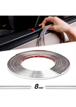 Rola Ornament autoadeziv, 8mm x 15m, culoare Crom SILVER