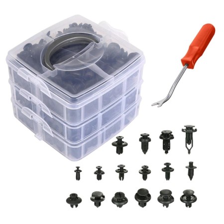 Set 625 clipsuri auto universale pentru montaj cu extractor inclus