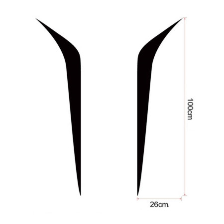 Stickere auto tuning capota Hood Stripes V2, set 2 bucati, 100x26 cm, Alb, folie Oracal autoadeziva rezistenta UV