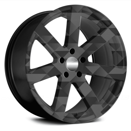 Set 4 Folii Autoadezive Jante Auto Oracal Ø60 cm Model FJT-25, Imprimare EcoSolvent, Exterior, Negru