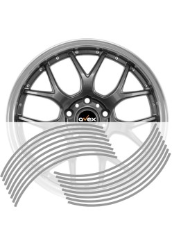 Set 16 inele din autocolant pentru jante culoare Argintiu Lucios