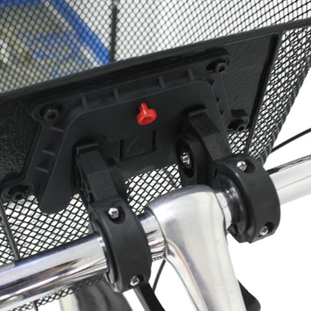 Coș Metalic Demontabil pentru Bicicletă, Cu Mâner, Prindere Rapidă CLICK, Negru, 33x26x25 cm, Compatibil Biciclete 20"-28", Sarcină 6 kg