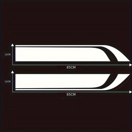 Stickere auto capota tuning Hood Stripes V1, set 2 bucati, 85x12 cm, Alb, folie Oracal autoadeziva rezistenta exterior