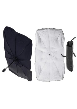 Parasolar Auto tip umbrela pentru parbriz, dimensiune 78 x 130 cm, culoare neagra